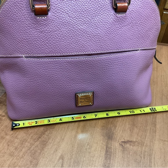 Dooney & Bourke Mauve Pebble Leather Carter Satchel - Picture 8 of 16